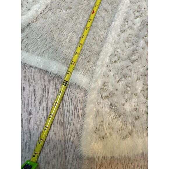 RAGA Cassidy LEOPARD Cardigan ANTHROPOLOGIE White Gold Eyelash Open Sweater - Picture 7 of 9